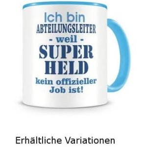 Samunshi® Abteilungsleiter Tasse mit Spruch Geschenk für Abteilungsleiter Mann Frau Kaffeetasse groß Lustige Tassen zum Geburtstag grün 300ml 6