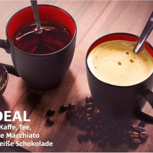 MIAMIO - 6 x 350 ml Kaffeetassen/Kaffeebecher Set - Tassen Set 6er Modern - Le Papillon Kollektion (Rot) 8