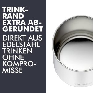 THERMOS LONGLIFE CUP 0,35l, snow white, Edelstahlbecher mit auflegbarem Deckel oder Untersetzer, Kaffeebecher Edelstahl, Campingtasse, hält Getränke länger heiss oder kalt, spülmaschinenfest, BPA-frei 10