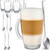 Cosumy 6 Latte Macchiato Gläser mit Henkel und Löffel - 300ml - Hält lange warm - Ideale Größe für Kaffeevollautomaten - Spülmaschinenfest 17
