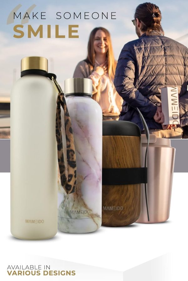 MAMEIDO Thermobecher 350ml, 470ml & 700ml - dichter Kaffeebecher to go aus Edelstahl doppelwandig isoliert, auslaufsicher - Coffee to go Becher warmhaltend (Oak Wood, 0,35l) 5