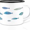 Ligarti Emaille Tasse | handveredelter Becher | Design Mug | Fischwarm 10