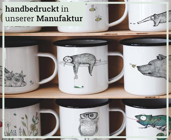 Ligarti Emaille Tasse | handveredelter Becher | Design Mug | Fischwarm 6