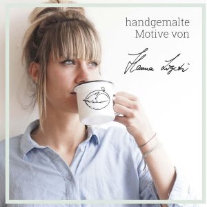 Ligarti Emaille Tasse | handveredelter Becher | Design Mug | Fischwarm 18