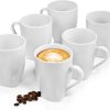 SÄNGER | Kaffeebecher Set Avalon 6 tlg, Porzellan Kaffeetassen für 6 Personen, Kaffee Geschirr in Weiß, Tassen Set für Tee Kaffee & Kakao, Zeitlose Becher aus Porzellan 220 ml | PREMIUM COLLECTION 20