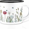 Ligarti Emaille Tasse (leicht & robust) | Camping Becher handveredelt in Deutschland | Trinkbecher für Kinder, Kaffeetasse, Emaillebecher | (Blumenwiese, Emaille 300ml) 14