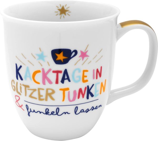 H:) PPY life Tasse mit Motiv "Funkeln lassen" | Kaffeetasse, Porzellan, 40 cl | Tasse mit Spruch, Geschenk | 47375 1
