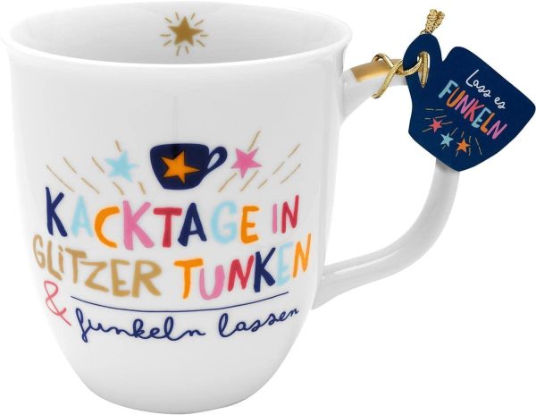 H:) PPY life Tasse mit Motiv "Funkeln lassen" | Kaffeetasse, Porzellan, 40 cl | Tasse mit Spruch, Geschenk | 47375 5