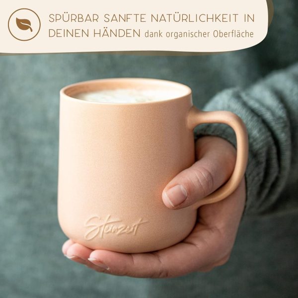 Steinzeit Design Kaffeetassen (6x350ml) - Kaffeebecher aus 100% Handfertigung - Tassen Set mit 6 einzigartigen Pastellfarben - Große Tasse 350ml für jedes Getränk geeignet 2
