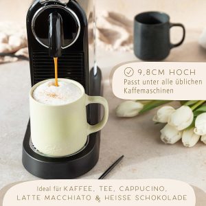 Steinzeit Design Kaffeetassen (6x350ml) - Kaffeebecher aus 100% Handfertigung - Tassen Set mit 6 einzigartigen Pastellfarben - Große Tasse 350ml für jedes Getränk geeignet 12