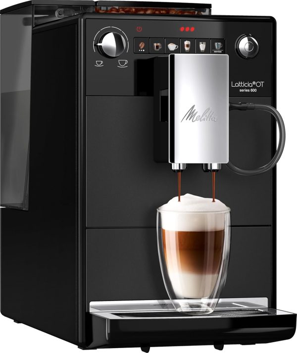 Melitta Latticia OT - Kaffeevollautomat mit Milchsystem, Kaffeemaschine mit Mahlwerk für z. B. Kaffee oder Cappuccino, schwarz 2