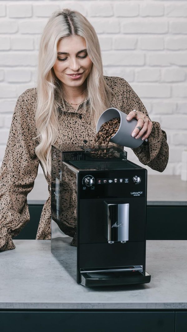Melitta Latticia OT - Kaffeevollautomat mit Milchsystem, Kaffeemaschine mit Mahlwerk für z. B. Kaffee oder Cappuccino, schwarz 4