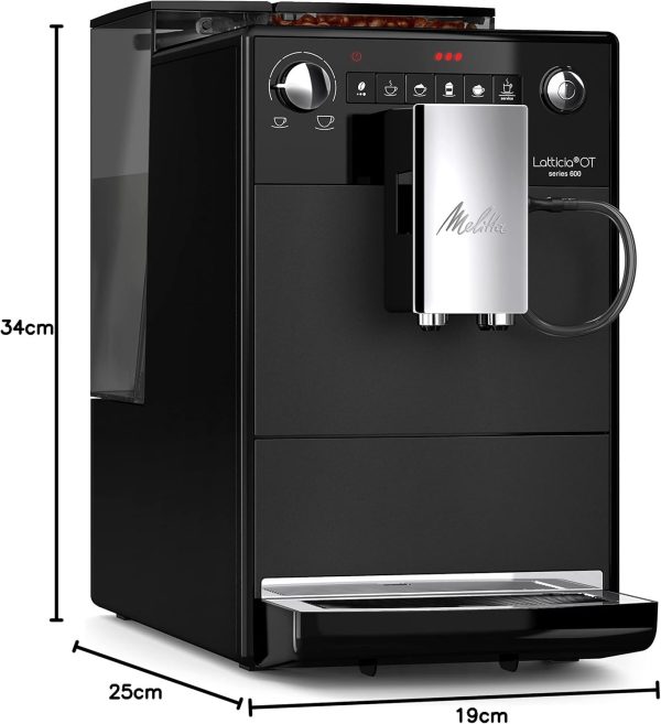 Melitta Latticia OT - Kaffeevollautomat mit Milchsystem, Kaffeemaschine mit Mahlwerk für z. B. Kaffee oder Cappuccino, schwarz 8