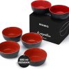 MIAMIO - Müslischalen Set 6 x 600 ml - Obstschalen, Salatschüsseln, Suppenschalen groß, Schüssel Set - Le Papillon Kollektion (Rot) 22