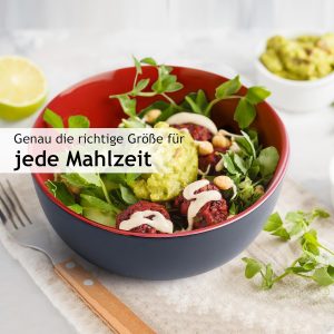 MIAMIO - Müslischalen Set 6 x 600 ml - Obstschalen, Salatschüsseln, Suppenschalen groß, Schüssel Set - Le Papillon Kollektion (Rot) 11