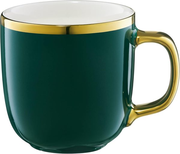 AMBITION Kaffeebecher Royal 330 ml Porzellanbecher Kaffeetasse Becher groß Kaffee Tee Cappuccino Milch mehrfarbig gold 1