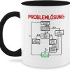 Tasse Tassen 325ml - Statement - Problemlösung - 325 ml - Schwarz - kaffeetasse büro männer nette kollegin teetassen lustige geschenke für kollegen arbeitskollegen große kaffeetassen 20