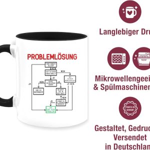 Tasse Tassen 325ml - Statement - Problemlösung - 325 ml - Schwarz - kaffeetasse büro männer nette kollegin teetassen lustige geschenke für kollegen arbeitskollegen große kaffeetassen 12