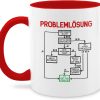 Tasse Tassen 325ml - Statement - Problemlösung - 325 ml - Rot - kaffeetasse büro lustig mitarbeiter teetasse kollegin geschenke kolleginnen bürotasse wichtelgeschenke für kollegen problemlöser 14