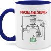 Tasse Tassen 325ml - Statement - Problemlösung - 325 ml - Dunkelblau - büro ingenieur kaffeetasse 2-farbige geschenke für mitarbeiter lustig kollegen kaffee geschenk+abschied+kollege 14