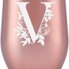 Thermobecher Personalisiert, Geburtstagsgeschenk für Frauen, Personalisierte Geschenke Für Freundin, Schwester, Mütter, Tochter, Tante - Kaffeetasse 340 ml, Kaffeebecher mit Deckel, Roségold, V 20