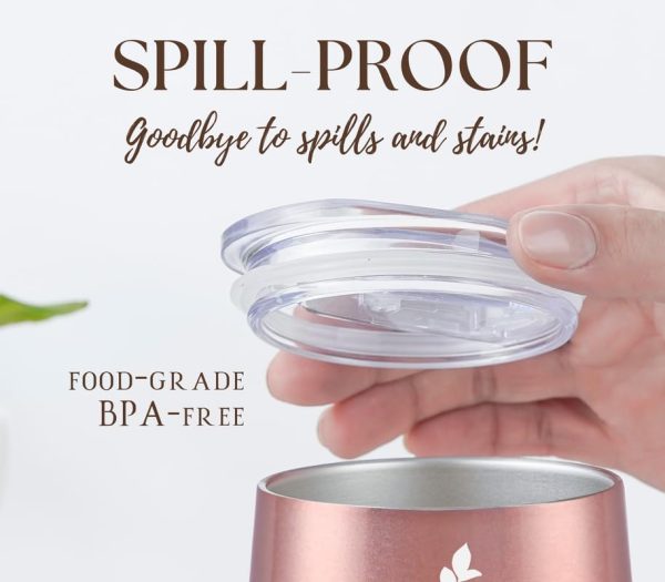 Thermobecher Personalisiert, Geburtstagsgeschenk für Frauen, Personalisierte Geschenke Für Freundin, Schwester, Mütter, Tochter, Tante - Kaffeetasse 340 ml, Kaffeebecher mit Deckel, Roségold, A 4