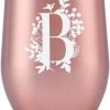 Thermobecher Personalisiert, Geburtstagsgeschenk für Frauen, Personalisierte Geschenke Für Freundin, Schwester, Mütter, Tochter, Tante - Kaffeetasse 340 ml, Kaffeebecher mit Deckel, Roségold, B 20