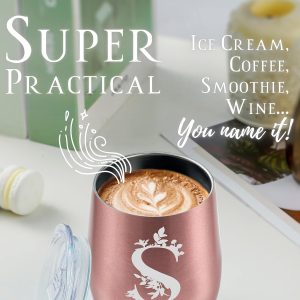 Thermobecher Personalisiert, Geburtstagsgeschenk für Frauen, Personalisierte Geschenke Für Freundin, Schwester, Mütter, Tochter, Tante - Kaffeetasse 340 ml, Kaffeebecher mit Deckel, Roségold, S 12