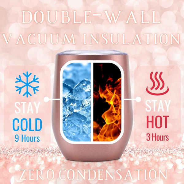 Thermobecher Personalisiert, Geburtstagsgeschenk für Frauen, Personalisierte Geschenke Für Freundin, Schwester, Mütter, Tochter, Tante - Kaffeetasse 340 ml, Kaffeebecher mit Deckel, Roségold, S 5