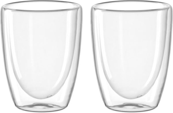 Leonardo DUO Doppelwandbecher 2er Set, Glas für Tee und Kaffee, Heissgetränk Tasse, Höhe 11 cm, 300 ml, Glas, 053060 1