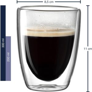 Leonardo DUO Doppelwandbecher 2er Set, Glas für Tee und Kaffee, Heissgetränk Tasse, Höhe 11 cm, 300 ml, Glas, 053060 11