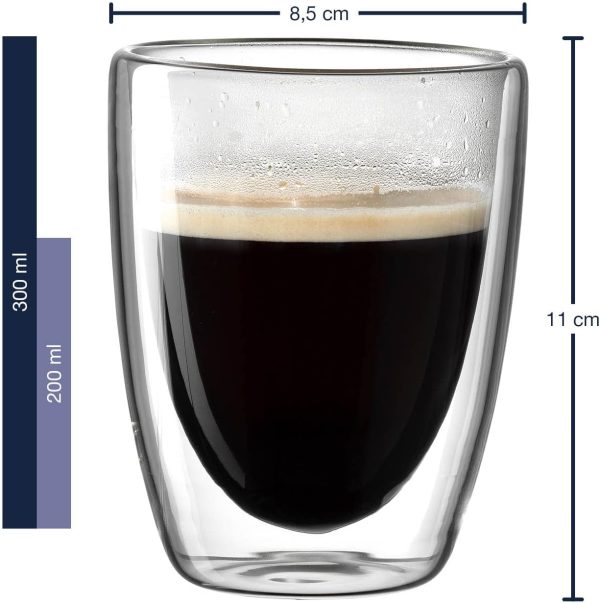 Leonardo DUO Doppelwandbecher 2er Set, Glas für Tee und Kaffee, Heissgetränk Tasse, Höhe 11 cm, 300 ml, Glas, 053060 3