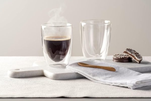 Leonardo DUO Doppelwandbecher 2er Set, Glas für Tee und Kaffee, Heissgetränk Tasse, Höhe 11 cm, 300 ml, Glas, 053060 7