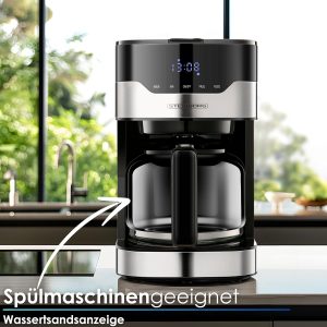 Steinborg Filterkaffeemaschine mit Timer | 1,5 Liter Kapazität | 900 Watt | Kaffeemaschine klein | Warmhaleplatte | Dauerfilter | Digitale Kaffeemaschine | Kaffee Maschine 14