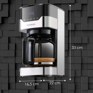 Steinborg Filterkaffeemaschine mit Timer | 1,5 Liter Kapazität | 900 Watt | Kaffeemaschine klein | Warmhaleplatte | Dauerfilter | Digitale Kaffeemaschine | Kaffee Maschine 18
