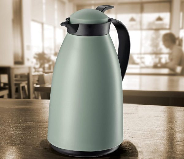 Cilio Imola Isolierter Getränke-Servierer mit Glaseinsatz, Grün/Grau, 100 ml 2