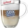 LEONARDO Glas-Tasse mit Gravur personalisiert/Namen +Motiv, Latte-Macchiato & Tee graviert, Kaffeebecher Geschenk zum Geburtstag, Jahrestag für Frauen Männer/Mama Papa (Napoli, 380 ml) 28