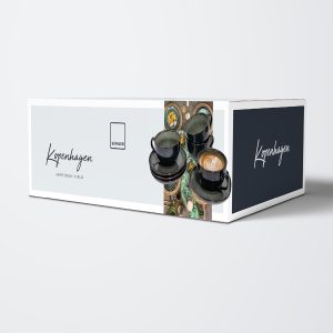 SÄNGER | Kaffeetassen Set Kopenhagen 8 tlg, Kaffeeservice 4 Personen, Kaffeetassen Set & Untertasse Spülmaschinenfest, Steingut Tasse & Untertasse Grau mit Grüner Innenwand 200 ml | PREMIUM COLLECTION 13