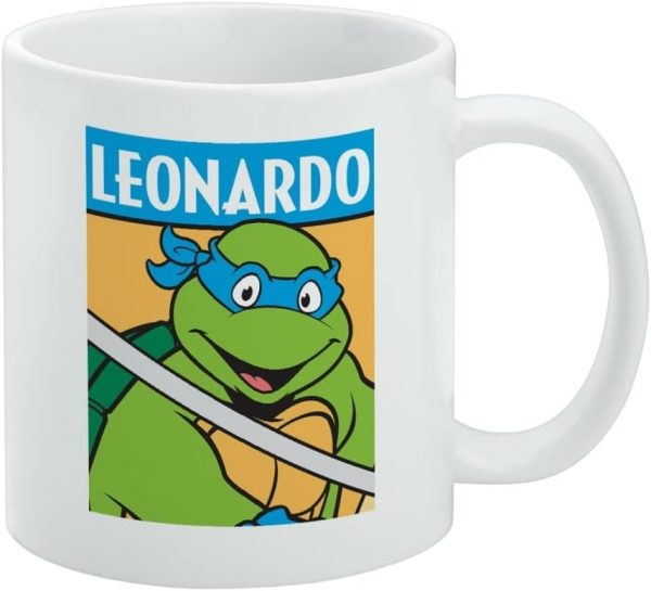 Teenage Mutant Ninja Turtles Leonardo Keramik-Kaffeetasse, originelles Geschenk für Kaffee, Tee und heiße Getränke, 325 ml, Weiß 1