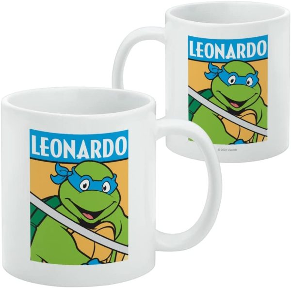 Teenage Mutant Ninja Turtles Leonardo Keramik-Kaffeetasse, originelles Geschenk für Kaffee, Tee und heiße Getränke, 325 ml, Weiß 2
