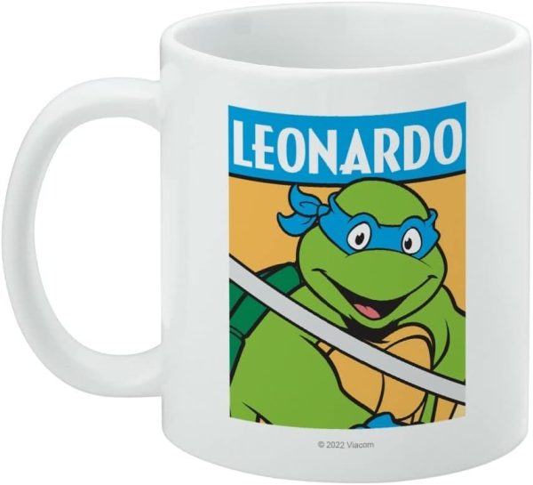 Teenage Mutant Ninja Turtles Leonardo Keramik-Kaffeetasse, originelles Geschenk für Kaffee, Tee und heiße Getränke, 325 ml, Weiß 3