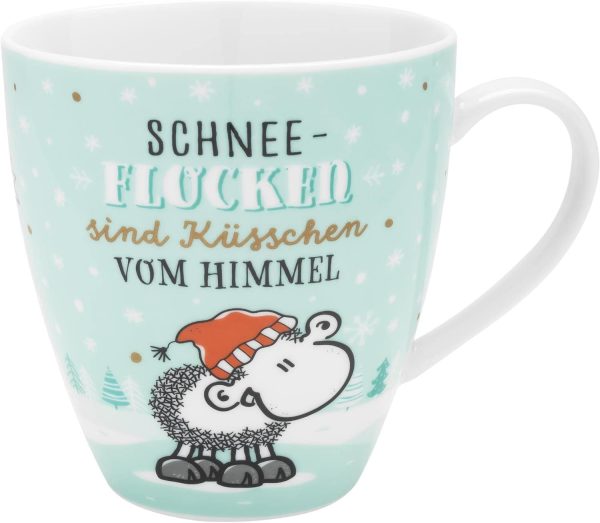 Sheepworld Tasse mit Motiv "Schneeflocken" | Porzellan, 450 ml | Kaffeetasse mit Wintermotiv, Mehrfarbig, Tasse mit Spruch | Geschenk Winter | 49938 1
