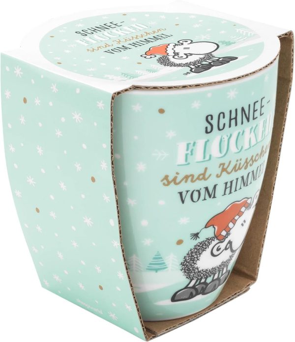 Sheepworld Tasse mit Motiv "Schneeflocken" | Porzellan, 450 ml | Kaffeetasse mit Wintermotiv, Mehrfarbig, Tasse mit Spruch | Geschenk Winter | 49938 3