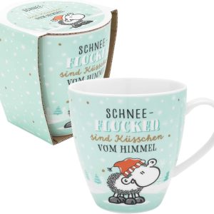 Sheepworld Tasse mit Motiv "Schneeflocken" | Porzellan, 450 ml | Kaffeetasse mit Wintermotiv, Mehrfarbig, Tasse mit Spruch | Geschenk Winter | 49938 9