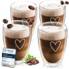 ElbFuchs® Latte Macchiato Gläser doppelwandig [4x 350ml] GESCHENKIDEE mit HERZ | Kristallklare Thermogläser doppelwandig | Ideal als Cappuccino Gläser | Kaffeegläser | Teegläser 20
