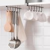 QINGHEC 3 Stück Tassenhalter Unter dem Schrank,Tassenhaken unter Regal,Espresso Tassen Halter Schwarz,Kaffeetassen Halter Metall,Schrankeinsatz Tassenhalter Ohne Bohren mit 3 Klebeschraube für Küche 31