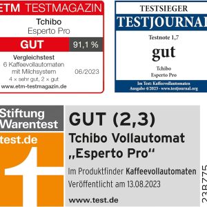 Tchibo Kaffeevollautomat Esperto Pro mit One Touch Funktion für Caffè Crema, Espresso und Milchspezialitäten, Anthrazit [Energieklasse A] 18