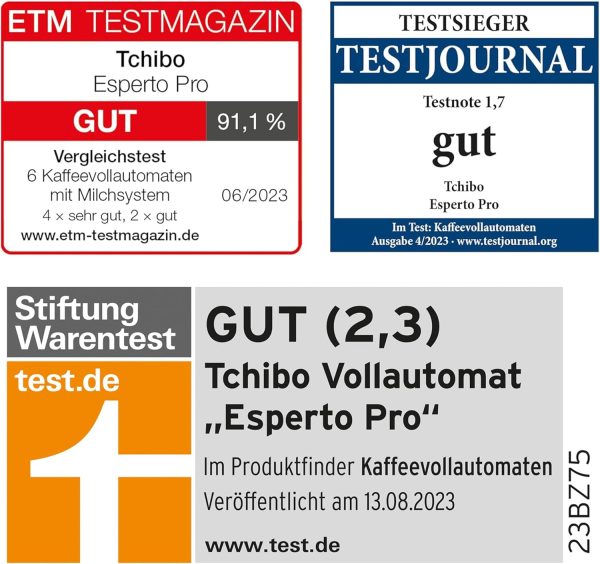 Tchibo Kaffeevollautomat Esperto Pro mit One Touch Funktion für Caffè Crema, Espresso und Milchspezialitäten, Anthrazit [Energieklasse A] 6