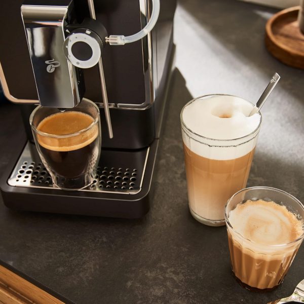 Tchibo Kaffeevollautomat Esperto Pro mit One Touch Funktion für Caffè Crema, Espresso und Milchspezialitäten, Anthrazit [Energieklasse A] 8