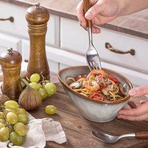 Ramen Schüssel, Pastaschalen aus Steingut 4-teiliges Schalen Set, Dessertschale, Snackschale, Eisschale, Schüssel 600ml - Vintage Design 18